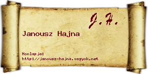 Janousz Hajna névjegykártya